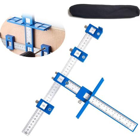 Guides de perçage réglables, gabarits de perçage, outils de mesure, perçage de trous pour poignées de tiroir ou boutons de tiroir (1/5)