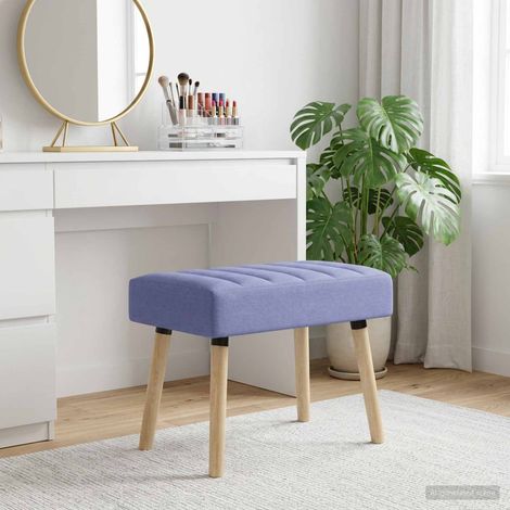 vidaXL Panchina trapuntata a canale Blu jeans 60 x 40 x 45 cm Tessuto (1/5)