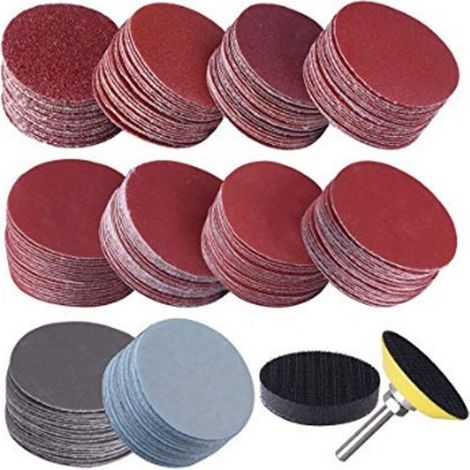 300 Pièces Disque Abrasif 50mm Disques de Ponçage Grain 80 100180 240 600 800 1000 1200 2000 3000 pour Dremel Meulage,- (1/5)