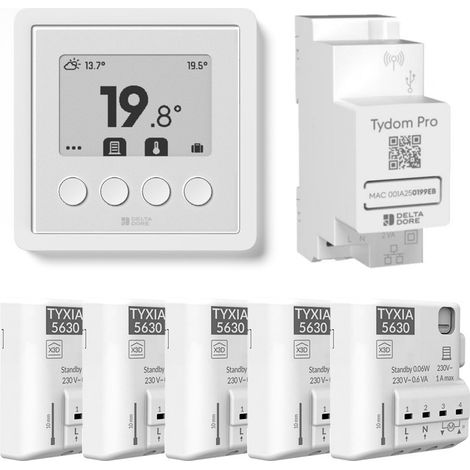Delta Dore – Pack de motorisation pour volets roulants – Kit Tyxia 741 bioclim – Moteur 24V – Charge max 100kg – 6351443 (1/3)