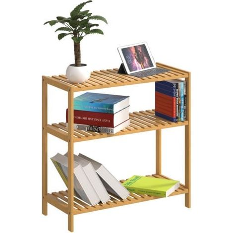 Étagère salle de bain, salon ou hall avec 3 niveaux Bambou 66 cm de hauteur (1/5)