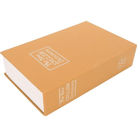 Coffre-fort pour livres, doublure en acier inoxydable, matériau ABS décoratif, design ergonomique, doux au toucher, tirelire avec clé, marron