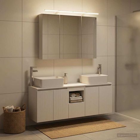 vidaXL Bathroom Cabinet Set 4 pcs White Engineered Wood (1/5)