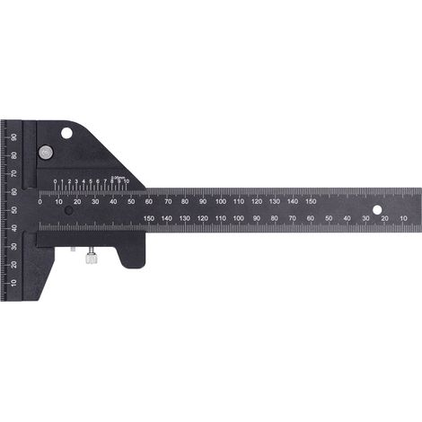 Règle de traçage en alliage d'aluminium, outil de mesure de menuiserie type T, 0 à 150 mm avec précision 0,05 mm. (1/5)