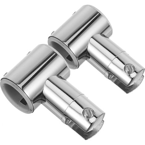 2pcs Tube Corner Connectors Shower Rod Clamp Pipe Connector Metal Pipe Connector Part Bathroom Parts Door Pipe Connector Clamp (1/5)