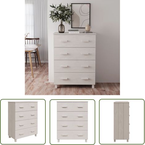 FIMEI Buffet Blanc 79x40x103,5 cm Bois massif de pin (1/5)