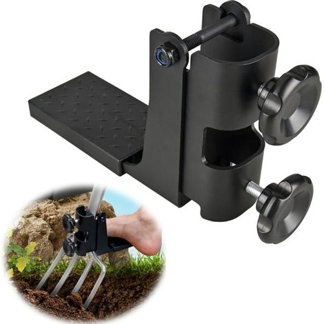 Lntyq Houe Booster-Foot Outil de jardinage pour désherbage - Outil de désherbage vertical - Outil de désherbage - Outils de jardinage pour creuser - Noir