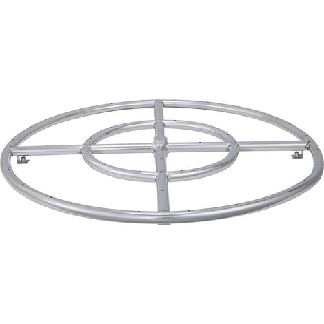 VEVOR 24 inch Round Drop-in Fire Pit Pan, Stainless Steel Fire Pit Burner, Natural & Propane Gas Fire Pan 92,000 BTU, for Indoor or Outdoor Use (1/5)