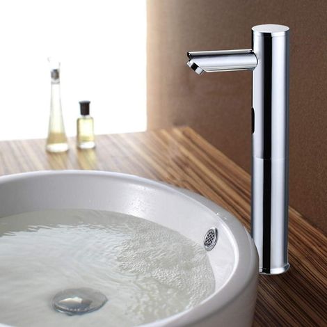 Sensor Wasserhahn, Automatisch Induktion Wasserhahn Waschtischarmatur für Küche, Bad, Toilette Armatur Waschbecken 20cm Hoch