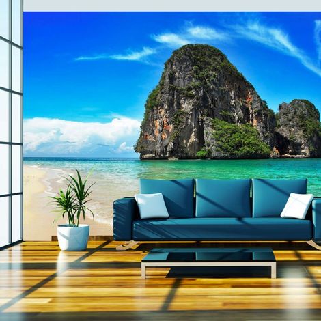 Papier peint paysage exotique plage railay, thaïlande - 250 x 193 cm