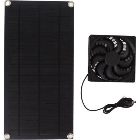 Ventilateur à énergie solaire Portable en silicium monocristallin 10W IP65. ventilateur d'extraction étanche pour camping-car 18V (1/4)