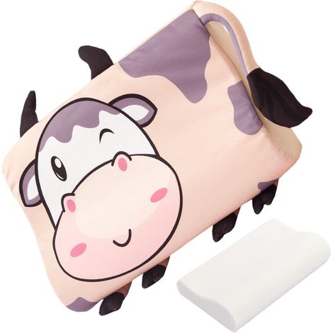 Oreillers Bébé Ergonomique Respirant Doux pour La Peau Et Mignon Petit Oreiller Respirant Motif mignon cartoon fille, respirant doux peau, enfant berceau école crèche maternelle chambre (1/5)