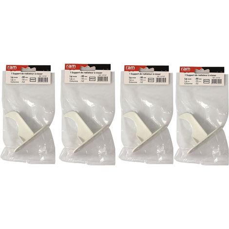 Lot de 4 supports à visser pour radiateur en fonte type rideau - longueur axe 55 mm - longueur totale 80 mm - Ram (1/3)