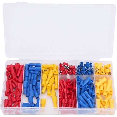 222Pcs Connecteur de fil électrique Assortiment de bornes à sertir isolées Connecteur de borne de fil,DUBUNS (1/5)