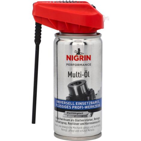 Nigrin Performance Multi-Öl 100 ml – Gleitverstärker, Reiniger, Rostlöser, Korrosionsschutz, für Mechanik & elektrische