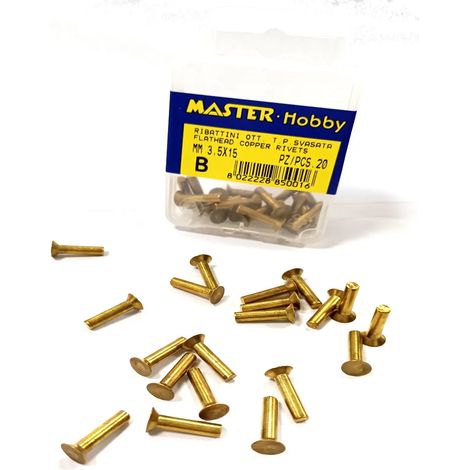 RIBATTINO IN OTTONE TESTA SVASATA 3.5 X 15 (CONF.20 PZ) -PROMO-