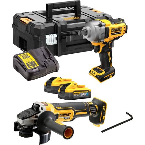 Dewalt 18v DCF891H2T XR Brushless 1/2 High Torque Hog Ring 2 x Bat + Grinder (1/5)