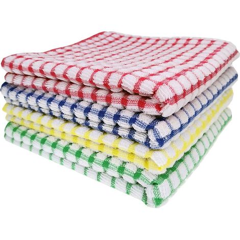 Chiffon À Vaisselle - 30x30 cm - Coton - Pour Lavage Et Séchage De Vaisselle - Lot De 4 (1/5)