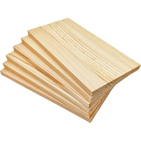 Lot de 6 planches rectangulaires en bois brut pour travaux manuels, 20 x 10 x 1 cm, blocs de bois vierges pour sculpter, peindre et brûler (1/5)