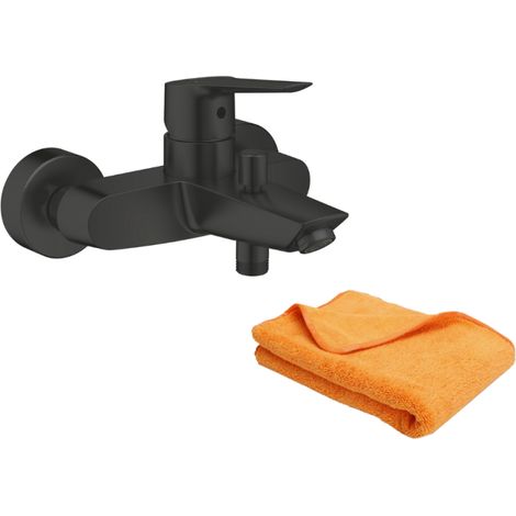 GROHE Start Mezclador mecánico de baño-ducha negro + microfibra