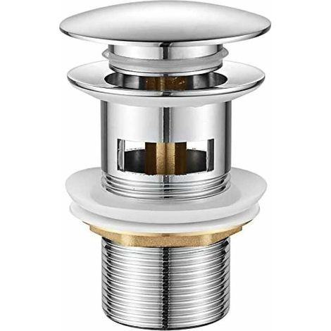 vidage Salle de Bain, Bonde de Lavabo Pop Up, Chromé, Argent (1/5)