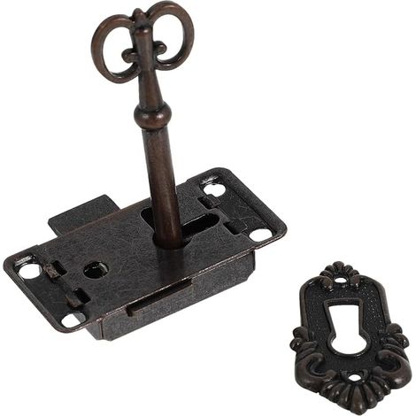 Furniture Locks with Key Antique Decorative Lock with Keys for Jewelry Box Cabinets Drawers