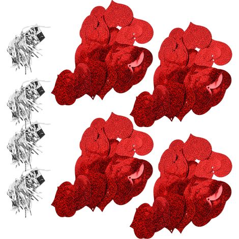 Cœurs Suspendus en Aluminium Rouge Brillant, Décoration Murale Réutilisable pour Intérieur et Extérieur (1/5)