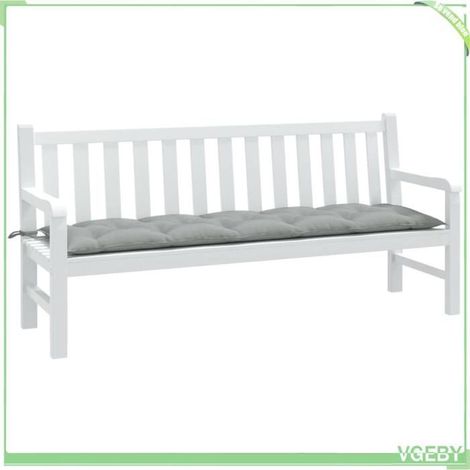 4002564 Coussin de banc de jardin gris clair mélangé 180x50x7 cm tissu (1/5)
