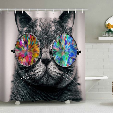 200 x 230 cm Duschvorhang mit lustigem Tiermuster, wasserdicht, inklusive 12 Haken, geeignet für Erwachsene und Kinder, Badezimmerdekorationsaccessoire.