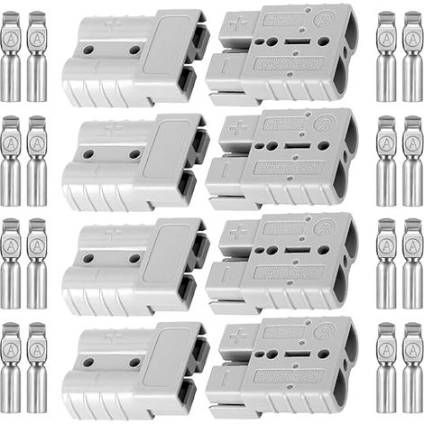 8 connettori Anderson 50A 600V con 16 capicorda in rame per cavi da 6-10 AWG (1/5)