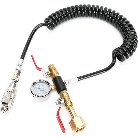 Ortviai Tuyau CO2 à double valve pour Soda Stream avec manomètre 3000 psi, raccord W21.8-14, cuivre et acier inoxydable (1/3)