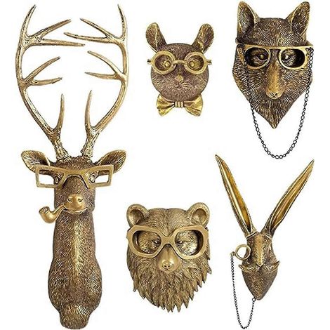 Wandornamente in Tierform aus Kupferimitat, personalisierte, handgefertigte Kreationen, dekorative Accessoires, die zu allen Wänden im Haus passen. (1/5)