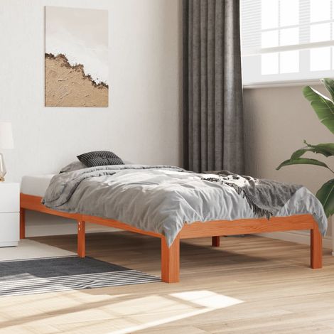 vidaXL Letto senza Materasso Marrone Cera 100x200 cm in Legno di Pino (1/5)