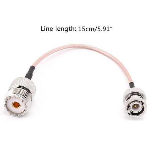 Câble Pigtail RG316 UHF SO239 Femelle vers BNC Mâble 15cm pour Antenne Radio (1/5)