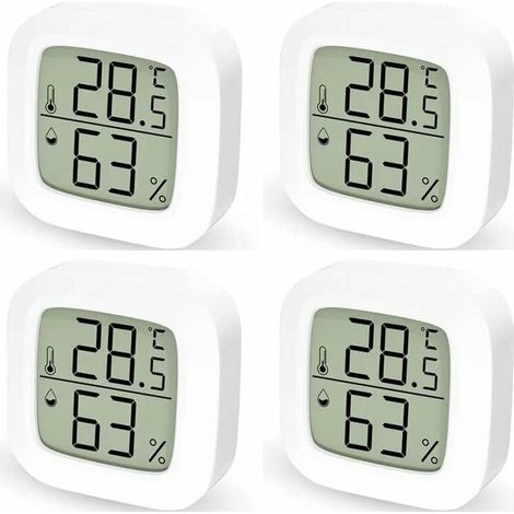 [NUNCA USADO] Juego de 4 termómetros digitales para interiores, higrómetros para el hogar y el dormitorio. (1/4)