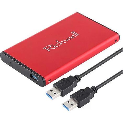 Disque dur mobile 320 Go - USB 3.0, SATA 2,5 pouces, rouge - Richwell (1/5)
