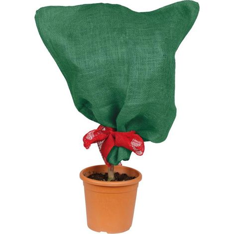 36x Jute-Schutzsack 57x78cm grün Natur Garten Überzug für Sträucher etc.
