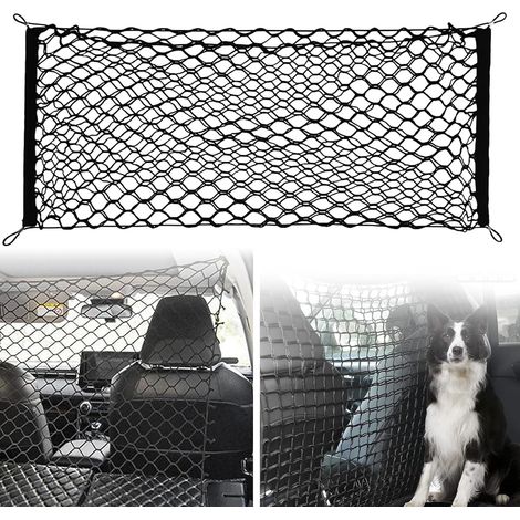 Rejilla de protección para coche, red de barrera con 4 ganchos elásticos, 120 x 90 (1/5)