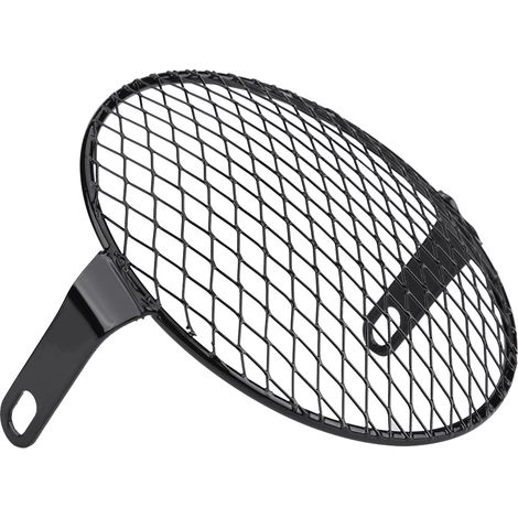 Masque grille protection phare moto rond montage latéral 6.5 pouces fer noir 3 diagonales pour cruiser chopper cafe racer (1/5)