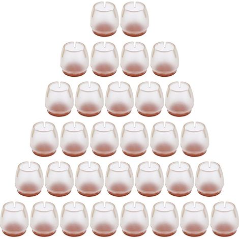 Packung mit 30 Silikon-Möbelbeinkappen, rutschfeste Bodenschoner für Stühle und Tische, Durchmesser 12-16 mm.
