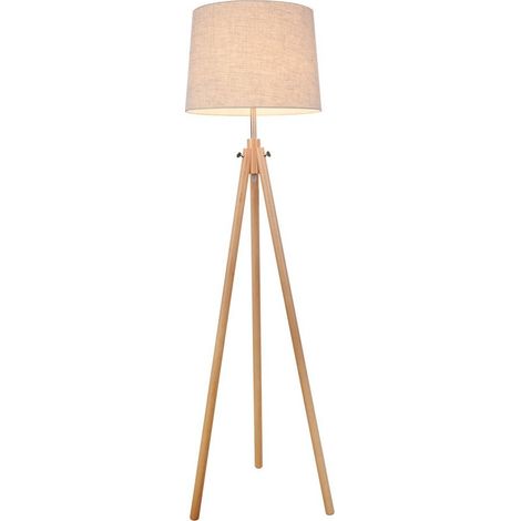 Calvin Lampadaire trépied marron, 1 lumière, E27 (1/5)