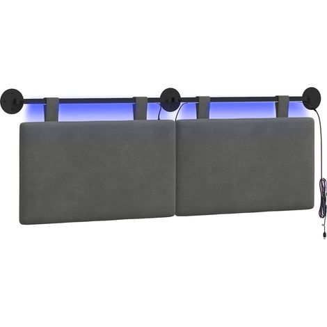 Maison Exclusive - Testiera sospesa Grigio Scuro Tessuto in Cords (1/5)