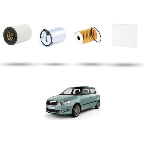 Kit tagliando 4 filtri compatibile con Skoda Fabia II (545,542) 1.2 TDI 55kw dal 2010 al 2014 (1/5)