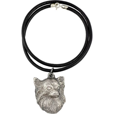 Chihuahua a pelo lungo - collana con ciondolo placcato in argento per gli amanti dei cani, gioiello unico di Art-Dog (1/5)