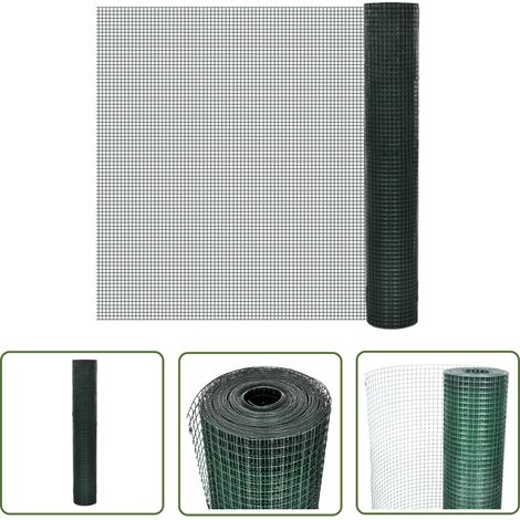vidaXL Grillage acier galvanisé et revêtement en PVC 10x1 m vert (1/4)