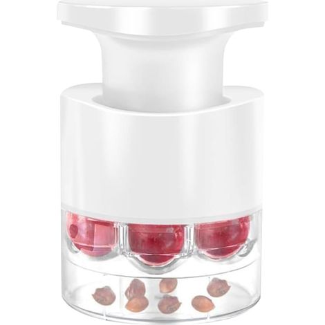 Dénoyauteur À Cerises Multiple - Dénoyauteur à 7 Trous Type à Poussoir Ustensile de Cuisine Multifonction pour Dessert Confiture Jus de Fruits Égrenoir pour Baies (1/5)