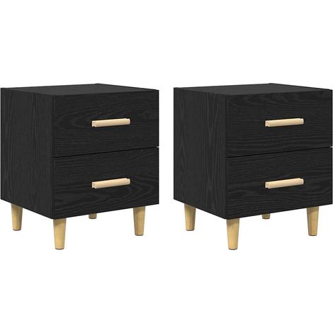 Maison Exclusive - Mueble cama con cajón 2 pcs Roble Negro 40 x 3