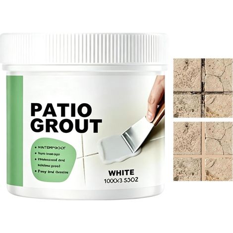 Joint de carrelage 100g Imperméable Anti-Fuite Longue Durée  Enduit de joint de terrasse pour réparation de fissures Pour salle de bain, sol, mur, terrasse, balcon, intérieur, (1/5)