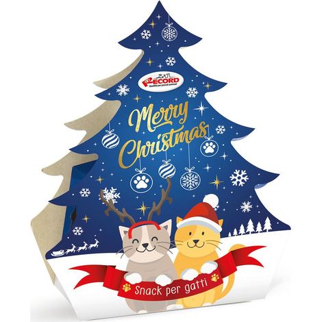 Arbre de Noël pour chats avec bouchées de fromage