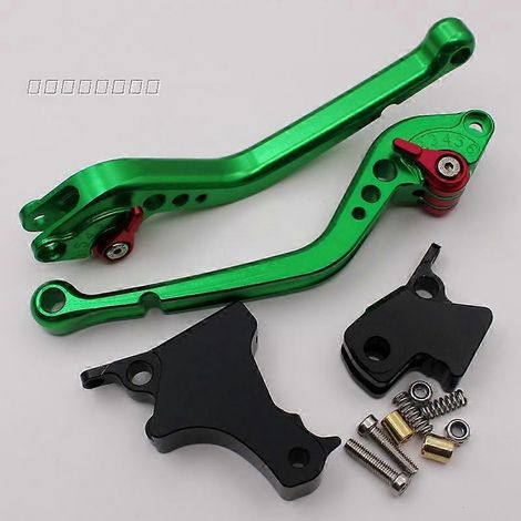 Levier de frein à main en alliage d'aluminium modifié pour guidon de moto BMW F800R F700GS F650GS (tige longue verte) (1/5)